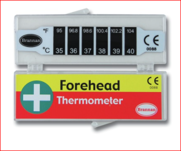 Forehead Indicator Strip Thermometer with plastic case 35 to 40C