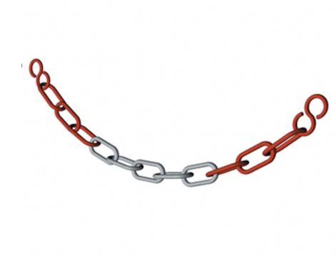 COVID-19 Red White Plastic Barrier Chain 5m